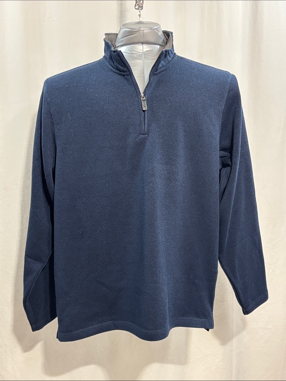 Wrangler Authentics Men’s Quarter-Zip Fleece Pullover Navy Blue 338 relax fit